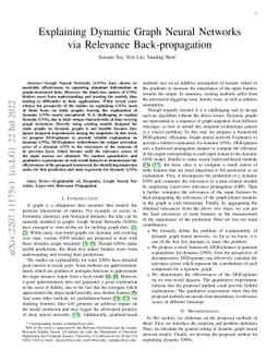 Explaining Dynamic Graph Neural Networks via Relevance Back-propagation