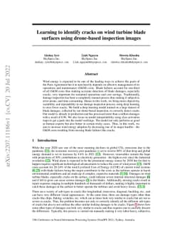 Learning to identify cracks on wind turbine blade surfaces using
  drone-based inspection images