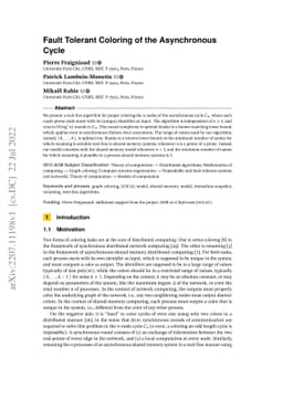 Fault Tolerant Coloring of the Asynchronous Cycle