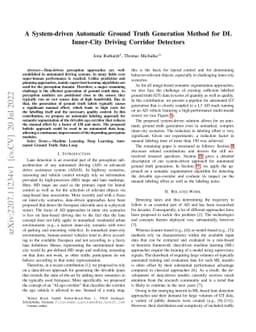 A System-driven Automatic Ground Truth Generation Method for DL
  Inner-City Driving Corridor Detectors