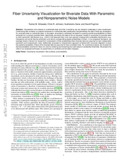 Fiber Uncertainty Visualization for Bivariate Data With Parametric and
  Nonparametric Noise Models