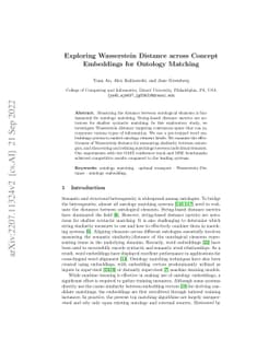 Exploring Wasserstein Distance across Concept Embeddings for Ontology
  Matching