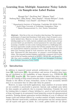 Learning from Multiple Annotator Noisy Labels via Sample-wise Label
  Fusion