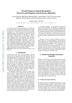 Toward Fairness in Speech Recognition: Discovery and mitigation of
  performance disparities
