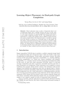 Learning Object Placement via Dual-path Graph Completion