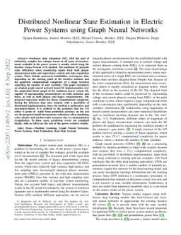 Distributed Nonlinear State Estimation in Electric Power Systems using
  Graph Neural Networks