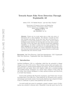 Towards Smart Fake News Detection Through Explainable AI
