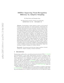 SSBNet: Improving Visual Recognition Efficiency by Adaptive Sampling