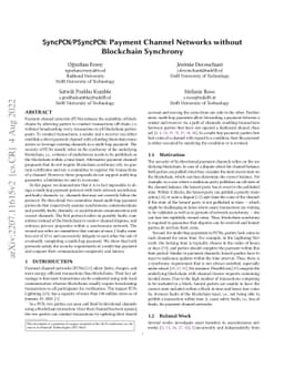 SyncPCN/PSyncPCN: Payment Channel Networks without Blockchain Synchrony