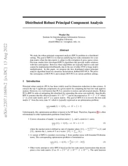 Distributed Robust Principal Component Analysis