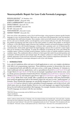 Neurosymbolic Repair for Low-Code Formula Languages
