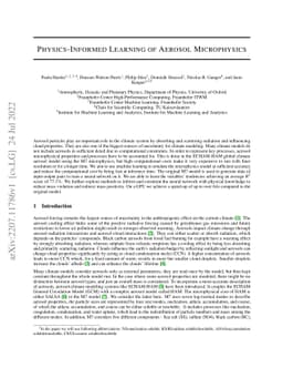 Physics-Informed Learning of Aerosol Microphysics