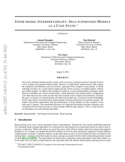 Inter-model Interpretability: Self-supervised Models as a Case Study
