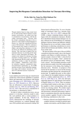 Improving Bot Response Contradiction Detection via Utterance Rewriting