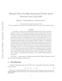 Minimax Rates for High-dimensional Double Sparse Structure over
  $\ell_u(\ell_q)$-balls