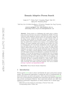 Domain Adaptive Person Search