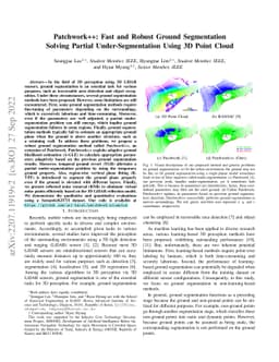 Patchwork++: Fast and Robust Ground Segmentation Solving Partial
  Under-Segmentation Using 3D Point Cloud