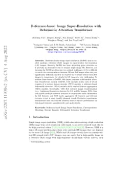 Reference-based Image Super-Resolution with Deformable Attention
  Transformer