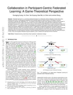 Collaboration in Participant-Centric Federated Learning: A
  Game-Theoretical Perspective
