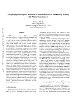 Applying Spatiotemporal Attention to Identify Distracted and Drowsy
  Driving with Vision Transformers