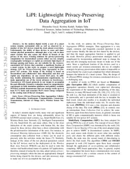 LiPI: Lightweight Privacy-Preserving Data Aggregation in IoT