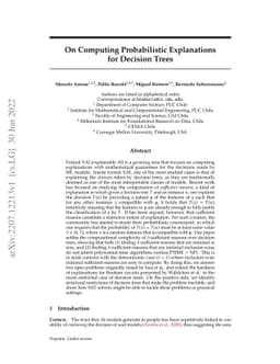 On Computing Probabilistic Explanations for Decision Trees