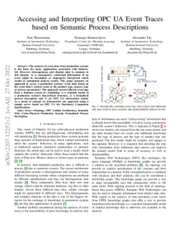 Accessing and Interpreting OPC UA Event Traces based on Semantic Process
  Descriptions