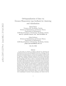 Orthogonalization of data via Gromov-Wasserstein type feedback for
  clustering and visualization