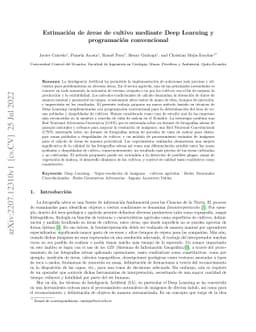 Estimación de áreas de cultivo mediante Deep Learning y
  programación convencional