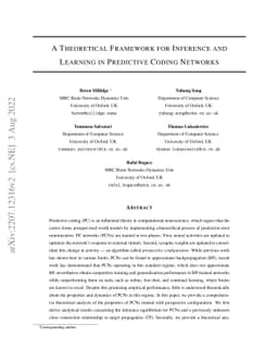 A Theoretical Framework for Inference and Learning in Predictive Coding
  Networks