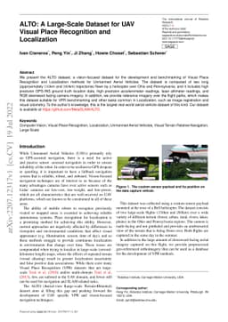 ALTO: A Large-Scale Dataset for UAV Visual Place Recognition and
  Localization