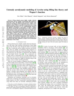 Unsteady aerodynamic modeling of Aerobat using lifting line theory and
  Wagner's function