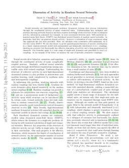 Dimension of activity in random neural networks
