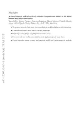 A comprehensive and biophysically detailed computational model of the
  whole human heart electromechanics