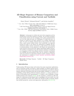 3D Shape Sequence of Human Comparison and Classification using Current
  and Varifolds