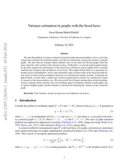 Variance estimation in graphs with the fused lasso