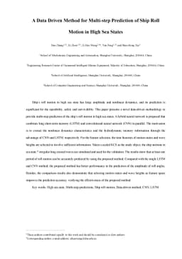 A Data Driven Method for Multi-step Prediction of Ship Roll Motion in
  High Sea States
