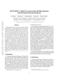 MV-FCOS3D++: Multi-View Camera-Only 4D Object Detection with Pretrained
  Monocular Backbones