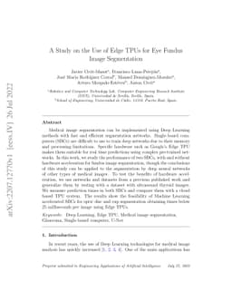 A Study on the Use of Edge TPUs for Eye Fundus Image Segmentation
