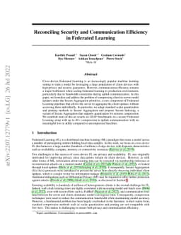 Reconciling Security and Communication Efficiency in Federated Learning