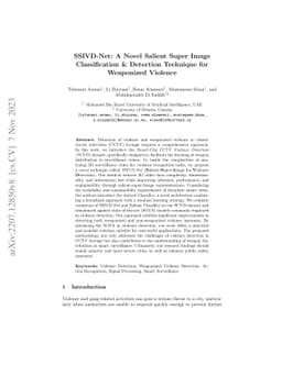 SSIVD-Net: A Novel Salient Super Image Classification & Detection
  Technique for Weaponized Violence