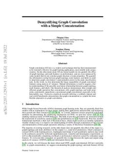 Demystifying Graph Convolution with a Simple Concatenation