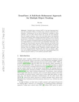 TransFiner: A Full-Scale Refinement Approach for Multiple Object
  Tracking