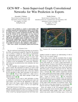 GCN-WP -- Semi-Supervised Graph Convolutional Networks for Win
  Prediction in Esports