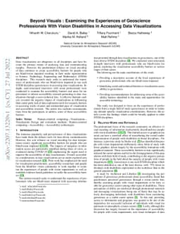 Beyond Visuals : Examining the Experiences of Geoscience Professionals
  With Vision Disabilities in Accessing Data Visualizations