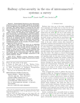 Railway cyber-security in the era of interconnected systems: a survey