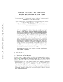 Efficient Pix2Vox++ for 3D Cardiac Reconstruction from 2D echo views