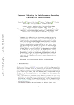 Dynamic Shielding for Reinforcement Learning in Black-Box Environments