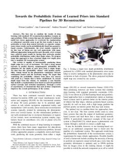 Towards the Probabilistic Fusion of Learned Priors into Standard
  Pipelines for 3D Reconstruction