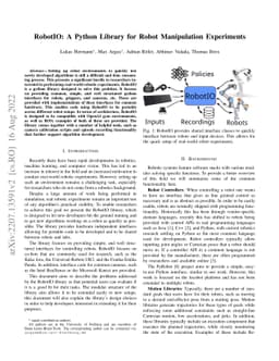 RobotIO: A Python Library for Robot Manipulation Experiments